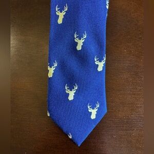 Tommy Hilfiger Blue Tie with Stag Design Deer 100% Silk